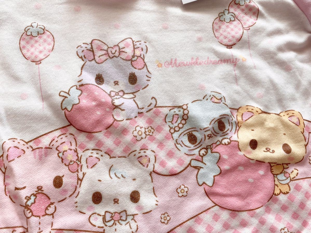 即決★新品130　Mewkledreamy ミュークルドリーミー　長袖パジャマ　上下セット　部屋着　サンリオ　sanrio　ピンク　猫　ねこ_画像3