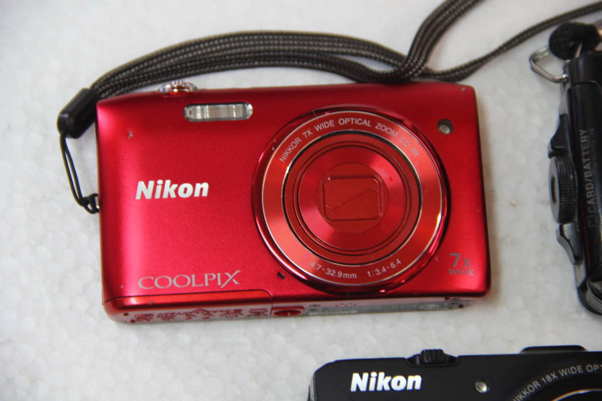 NIKON コンパクトデジタルカメラ まとめて3個セット COOLPIX S9300/S3500/W300 送料無料_画像2