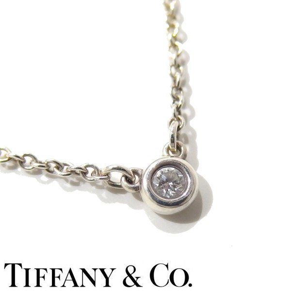 付属有★TIFFANY&Co バイザヤード ダイヤモンド ネックレス SV925 シルバー ティファニー★美品