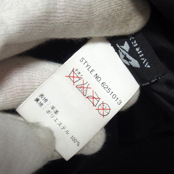 *AVIREX Logo embroidery sheep leather Ram leather jacket 6251013 black lady's Avirex *