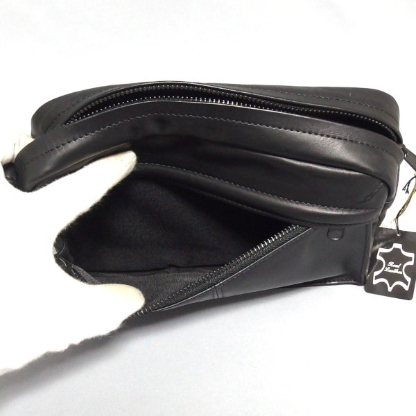 未使用？★PORTER AROUND POUCH レザー 牛ステア ポーチ セカンドバッグ 黒 003-03168 メンズ ポーター★_画像6