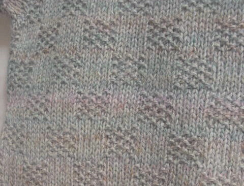 手編み＊薄グレー＋段染めカラーの袖付きベスト_画像3