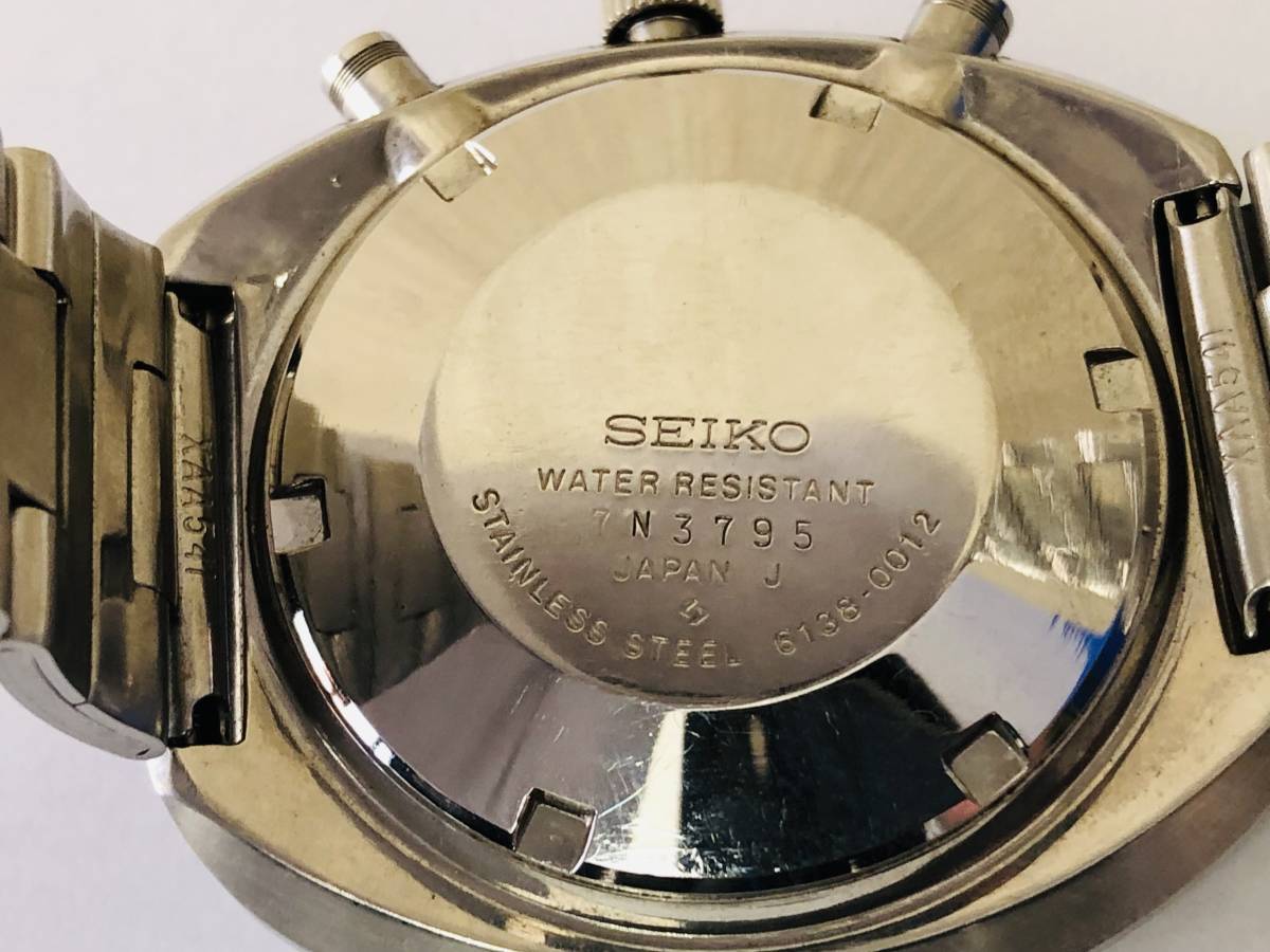 SEIKO/セイコー/6138-0012/スピードタイマー/ビックダブルクロノ/デイデイト/日本語英語表記/自動巻き/純正ブレス/メンズ/腕時計/SS/稼働品_画像8
