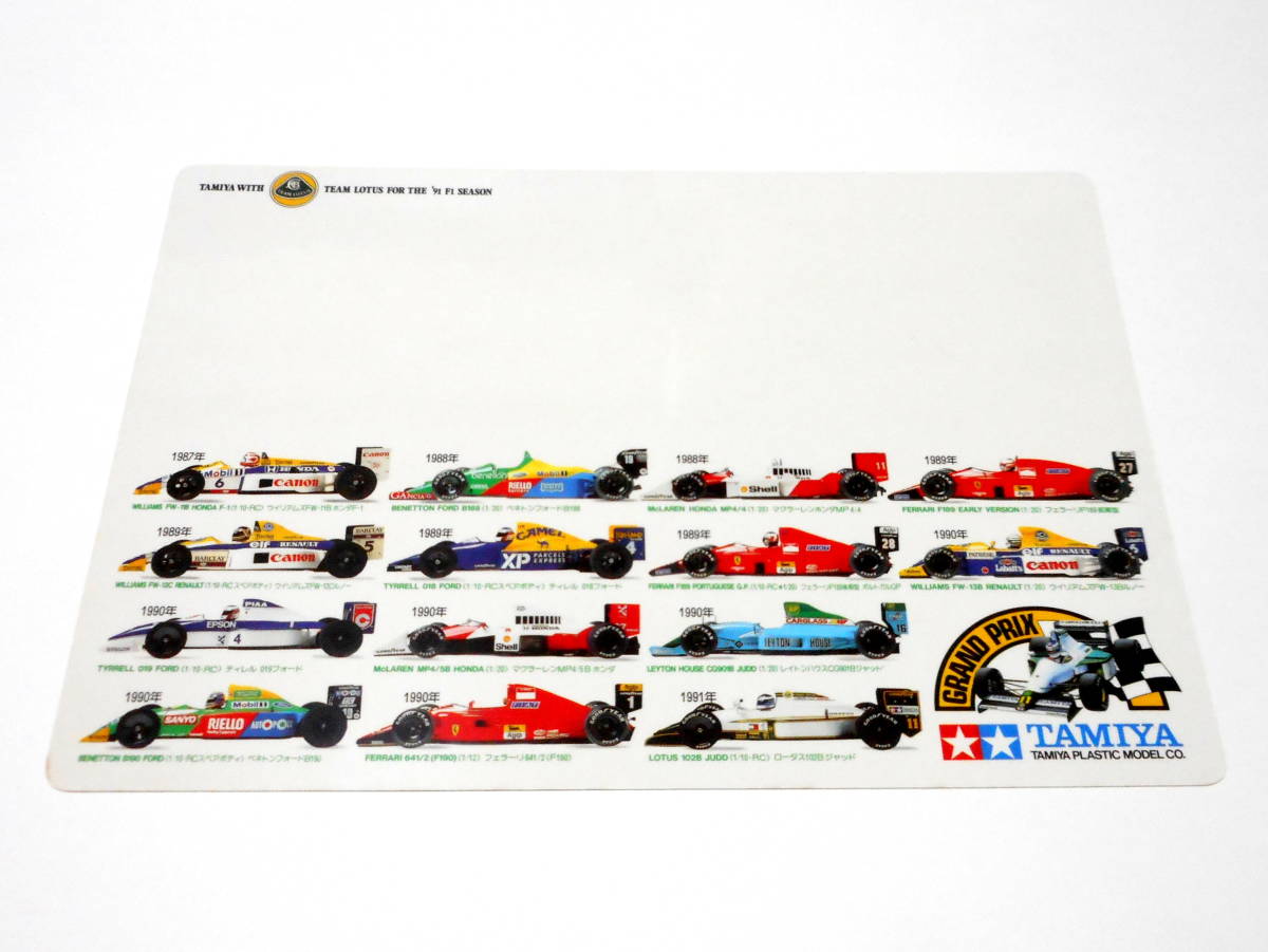 TAMIYA タミヤ模型 プラモデル F1グランプリ 下敷き 1966～1991年 レーシングカー 非売品 当時物 レトロの画像2