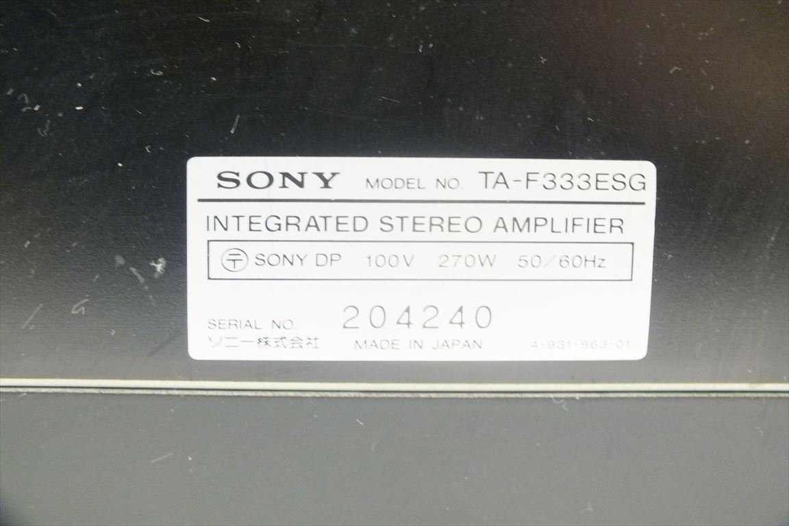 ☆ SONY ソニー TA-F333ESG アンプ 音出し確認済 中古 240102K6213_画像10