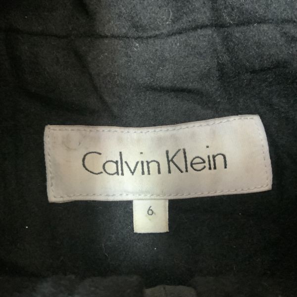 yaM67 CK Calvin Klein wool coat outer jacket black size 6