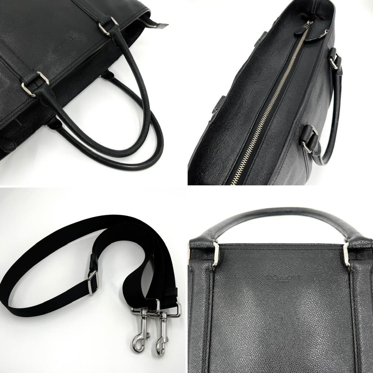 1円【 美品 】COACH コーチ メトロポリタン 2way ビジネス トートバッグ メンズ 大容量 レザー 肩掛け A4 PC収納◎ ショルダー ブラック 黒_画像6