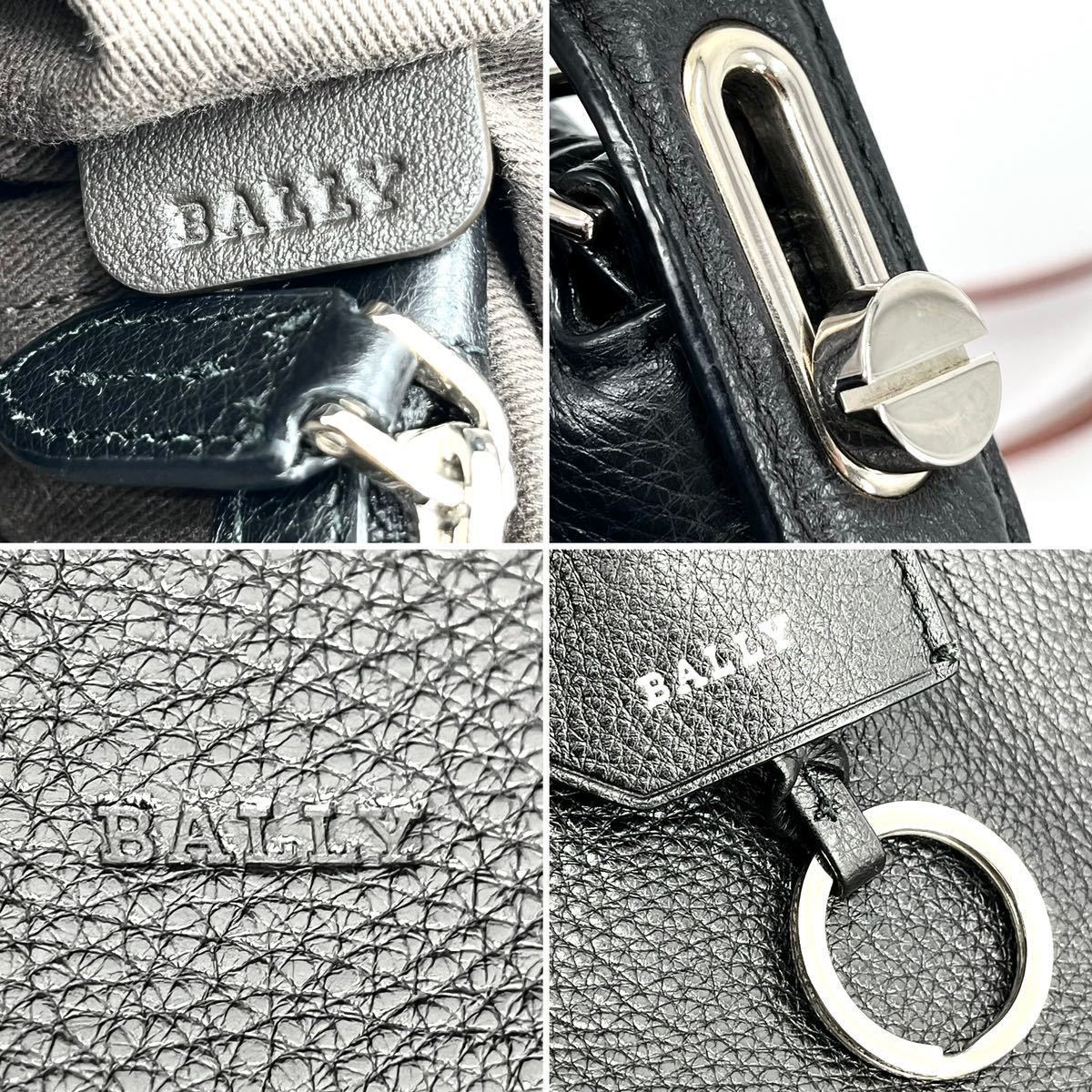 1円《 正規品・未使用級 》BALLY バリー ショルダーバッグ ハンド 2way メンズ レディース ビジネス トレインスポッティング 黒 レザー_画像8