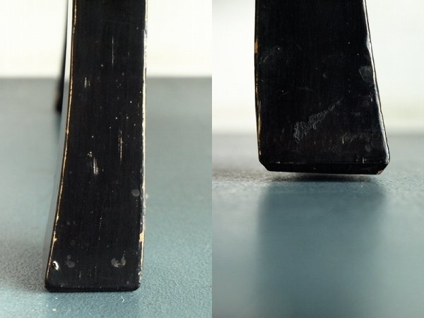 津軽塗の折畳脚小テーブル　ちゃぶ台　唐塗　伝統工芸品　漆芸　漆器　D10_画像9