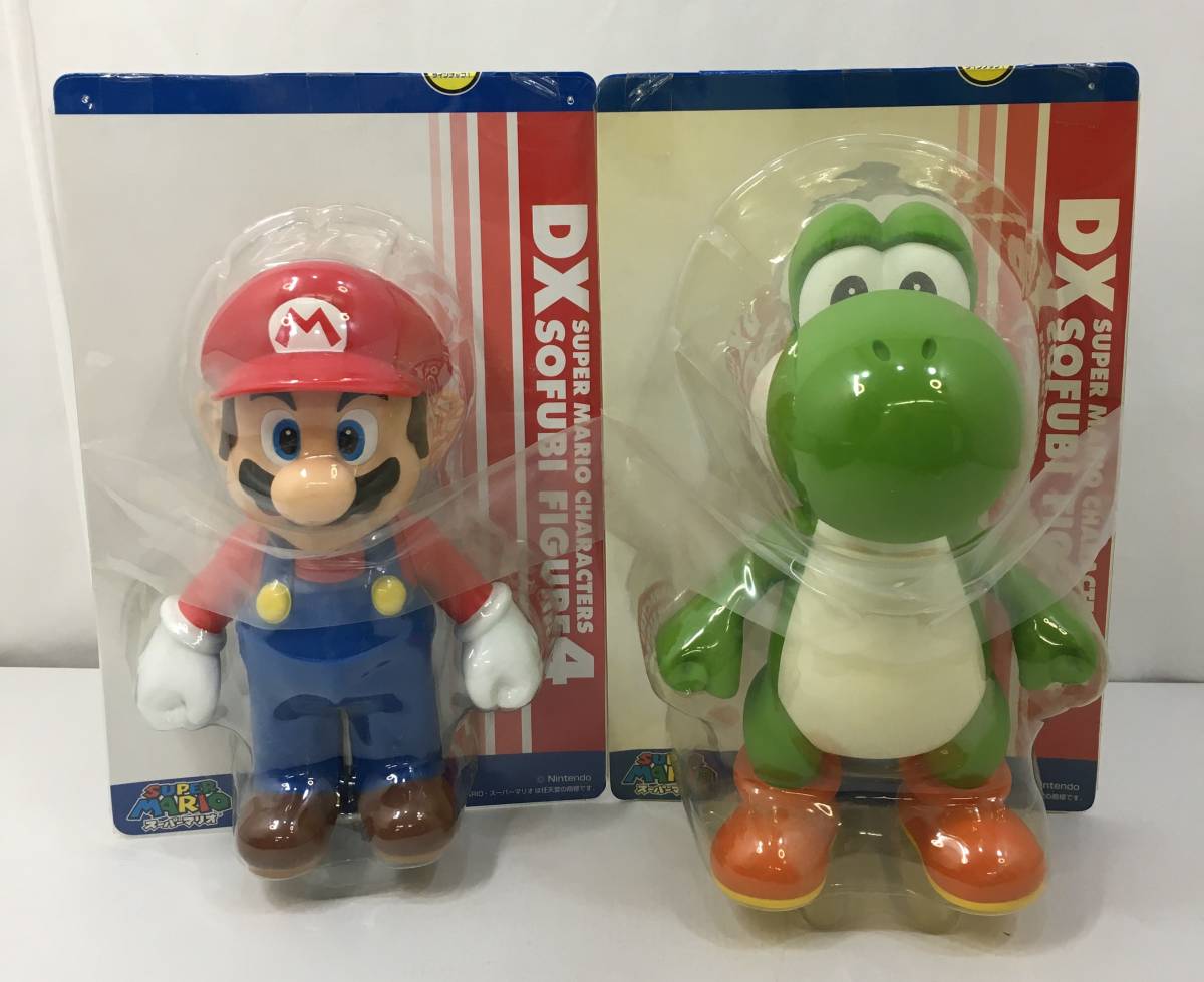 : １円～ 中古 [未開封] スーパーマリオ DXソフビ フィギュア4 マリオ/ヨッシー 2点セット　現状品 箱ダメージ有_画像1