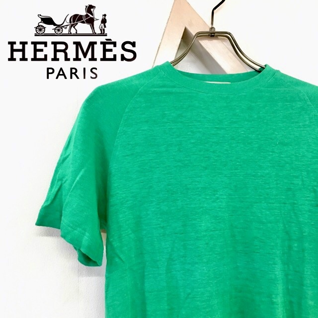 [ бесплатная доставка ]HERMES\' Hermes мужской tops рубашка с коротким рукавом зеленый 