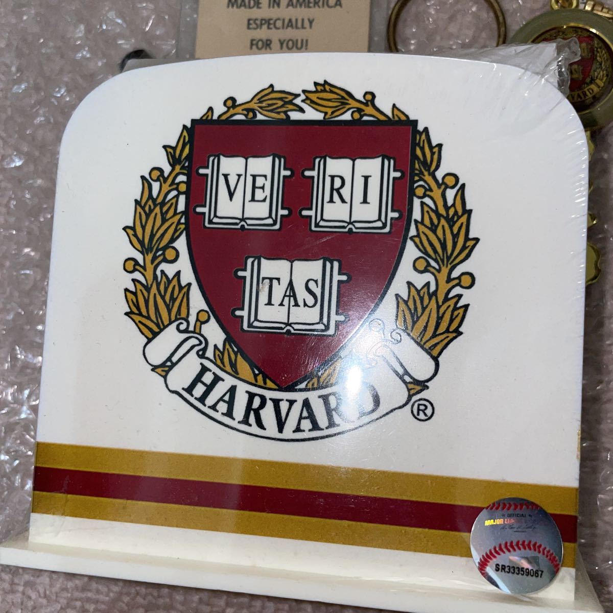 RBT130a レア アメリカ購入 キーホルダー ハーバード大学 ブックマーク(栞) メモスタンド ペン USA グッズ Harvard University_画像5