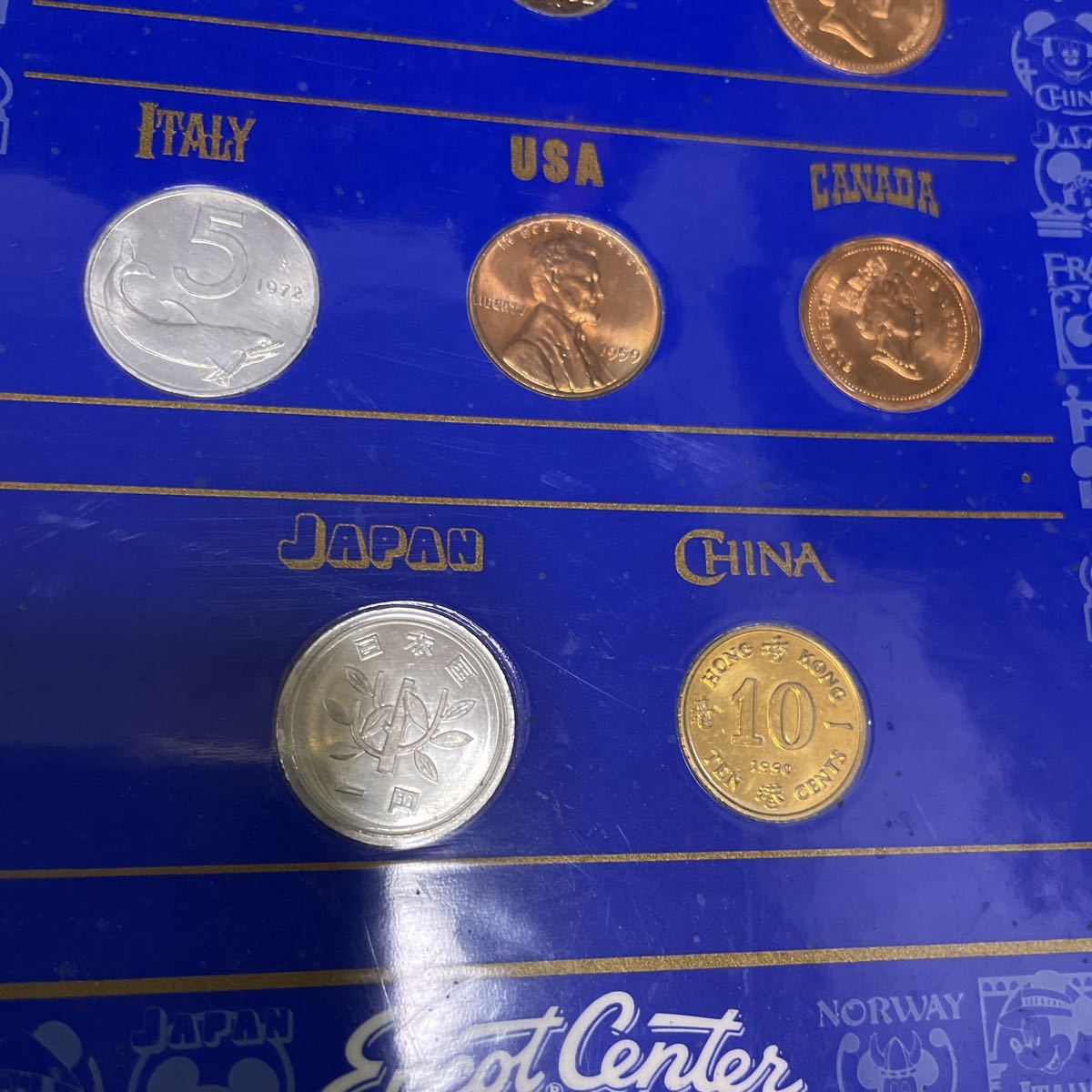 RBT131g World showcase international coins 世界のコイン記念通貨本物コレクションシートモロッコ メキシコ ドイツ フランス アメリカ等の画像3