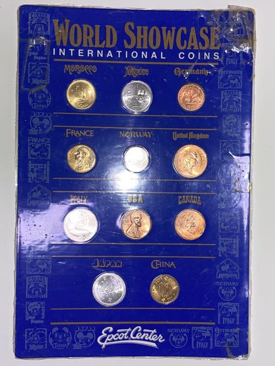 RBT131g World showcase international coins 世界のコイン記念通貨本物コレクションシートモロッコ メキシコ ドイツ フランス アメリカ等の画像1