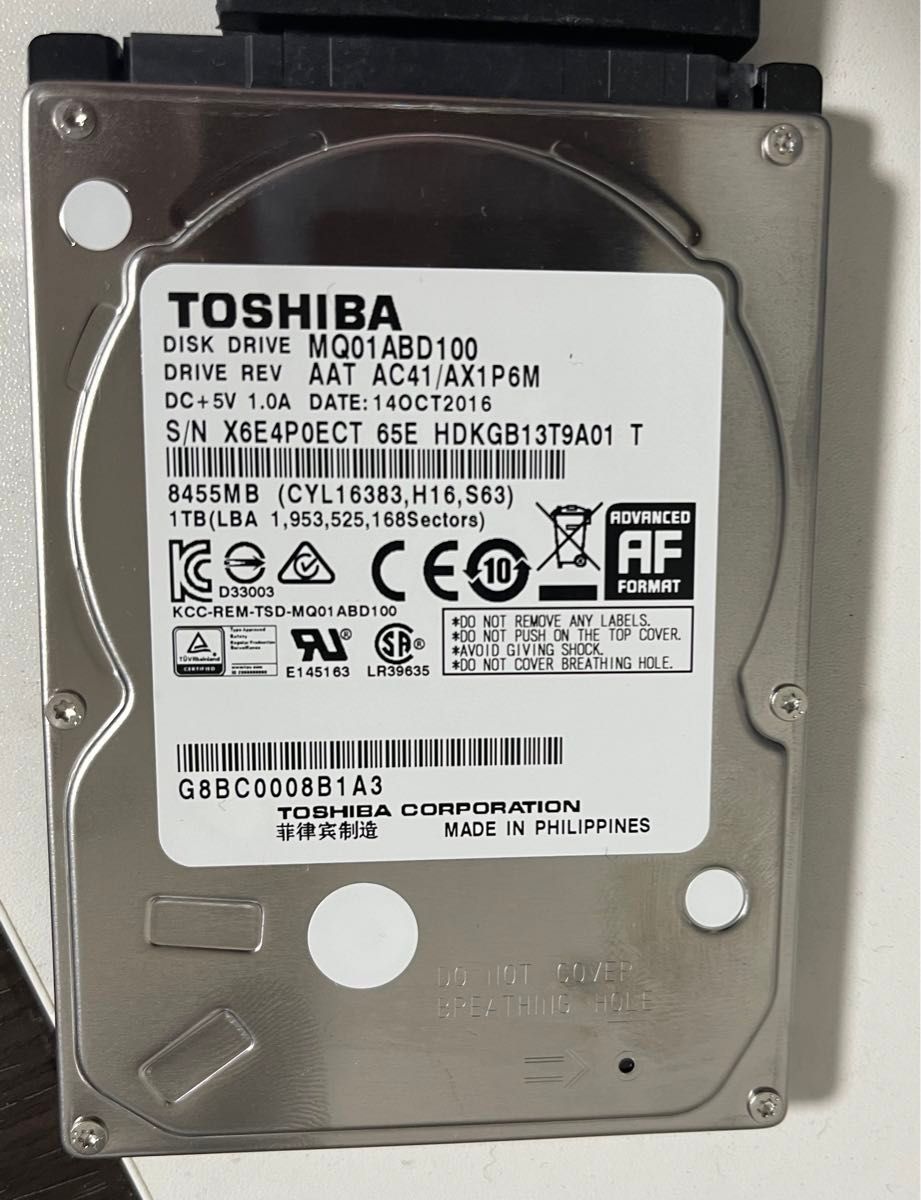 SATA HDD TOSHIBA 東芝 正常 5400rpm 内蔵HDD 正常 ハードディスク　1TB 1000GB