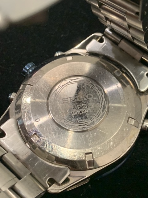 (日)SEIKO セイコー ASTRON アストロン SBXA019 7X52-0AF0 電波ソーラー GPS 文字盤ブラック チタン メンズ 腕時計 稼働品 箱付き 中古品の画像7