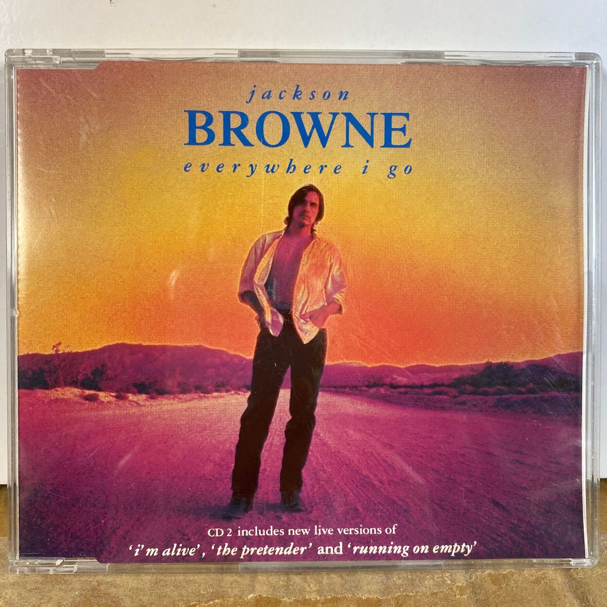 こういうのが意外と入手が困難なんです！輸入盤CDシングル ライヴ3曲入り！★JACKSON BROWN/EVERYWHERE I GO ジャクソン・ブラウン_画像1