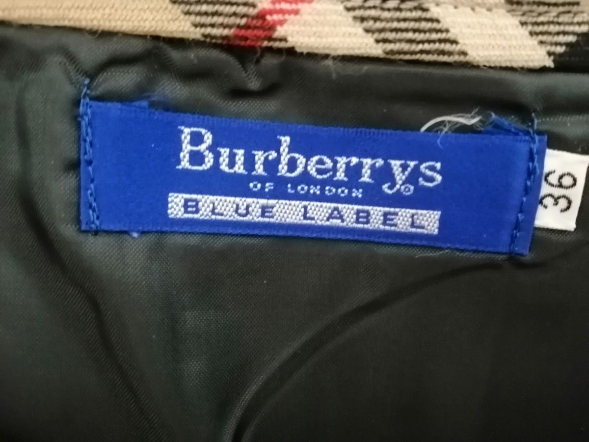 バーバリーブルーレーベル BURBERRY BLUElabel チェックスカート 毛100%