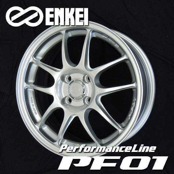 送料無料 N-BOX タント スペーシア アルト 軽自動車 ENKEI エンケイ パフォーマンスラインPF01 シルバー 165/55R15 国産タイヤ_画像1