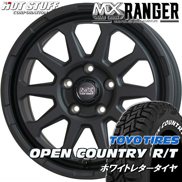 送料無料 タウンエースバン マッドクロス レンジャー マットブラック 165/80R14 97/95N TOYO オープンカントリー R/T ホワイトレター_画像1