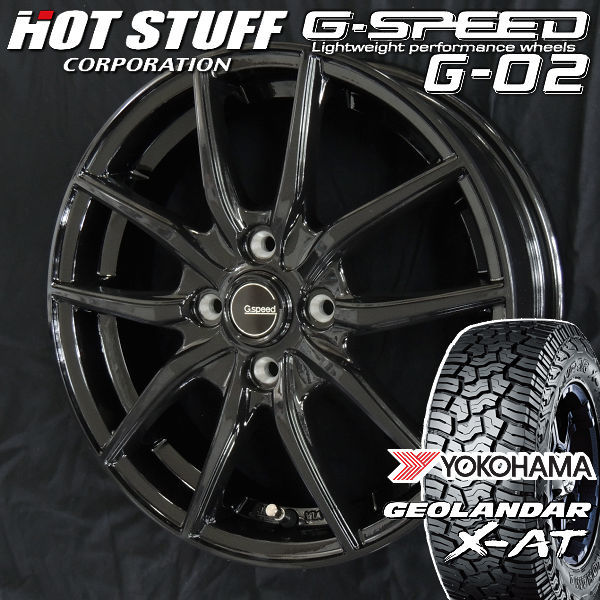 送料無料 タフト TAFT G-SPEED G02 メタリックブラック 165/65R15 ヨコハマ ジオランダー X-AT G016 タイヤ ホイールセット_画像1