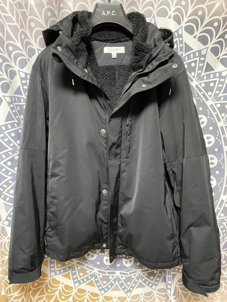 88%OFF!! UNITED ARROWS ユナイテッドアローズ BEAUTY&YOUTH クリアツイル 3WAY フード ブルゾン M 美品 フリース マウンテンパーカの画像3