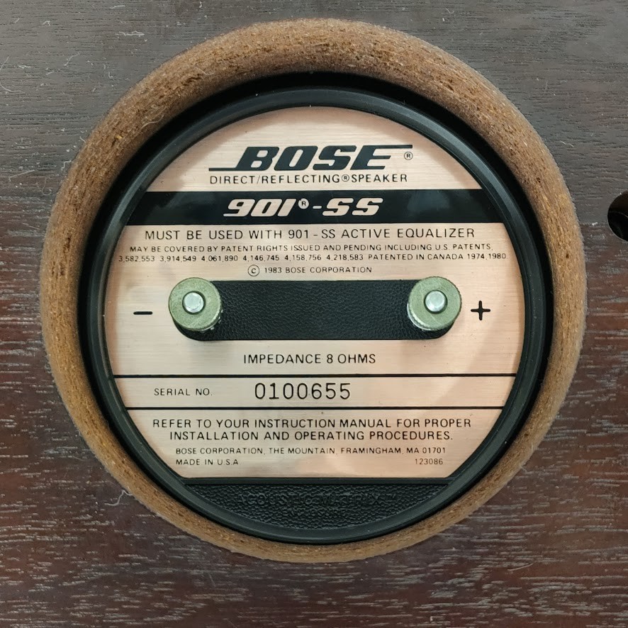 14×2 ボーズ 901 SS ペア スピーカー システム 左右 セット 茶 動作確認済 BOSE◆2 LR ブックシェルフ オーディオ 音響 機器 音楽 当時物_画像8