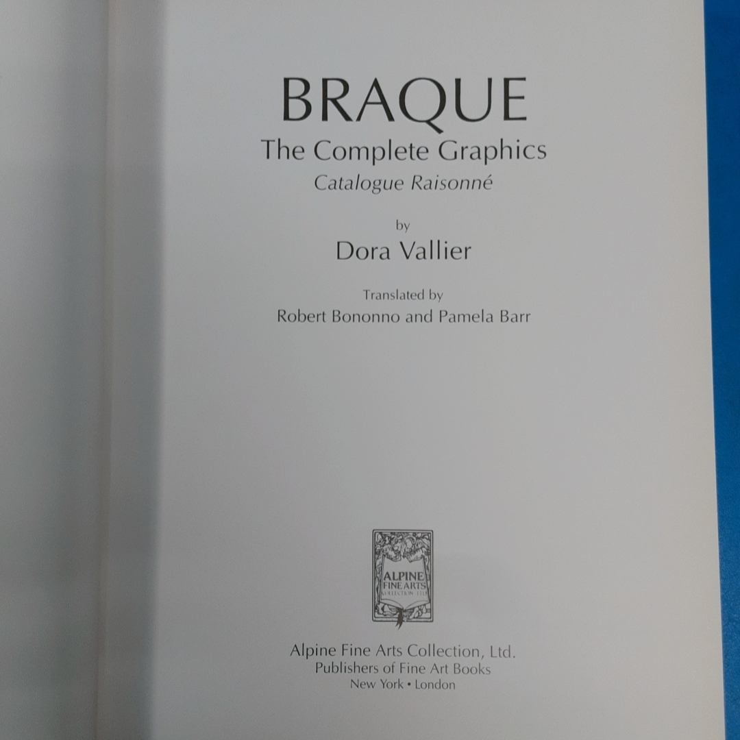 「ブラック 全グラフィック カタログレゾネ 1982 Braque: The Complete Graphics：Catalogue raisonne Dora Vallier」_画像2