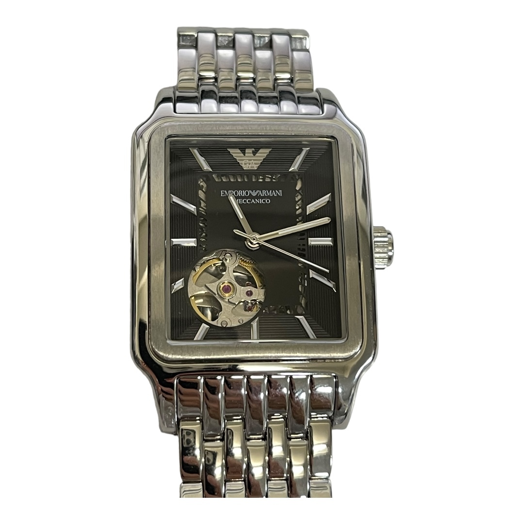 【中古品】 EMPORIO ARMANI エンポリオ アルマーニ AR60057 文字盤ブラック 自動巻き メンズ腕時計 箱無 本体のみ L57097RD