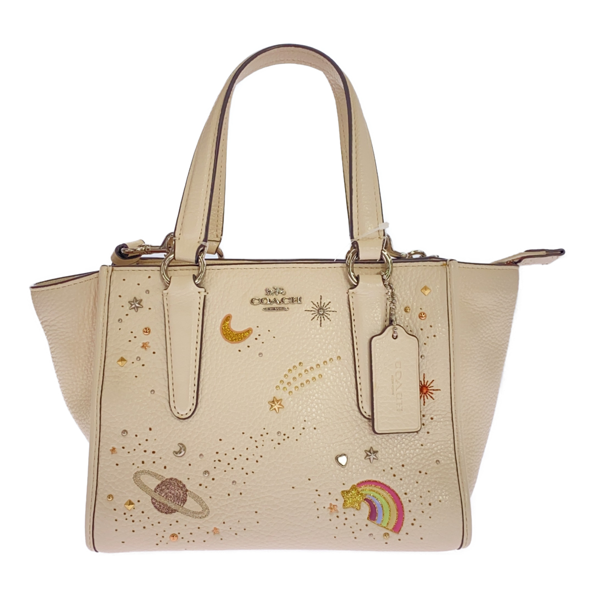 ◇中古品◇COACH コーチ F29120 2WAY バッグ スタッズ 宇宙柄 白 ◇中古品◇COACH コーチ F29120 2WAY バッグ スタッズ 宇宙柄 白