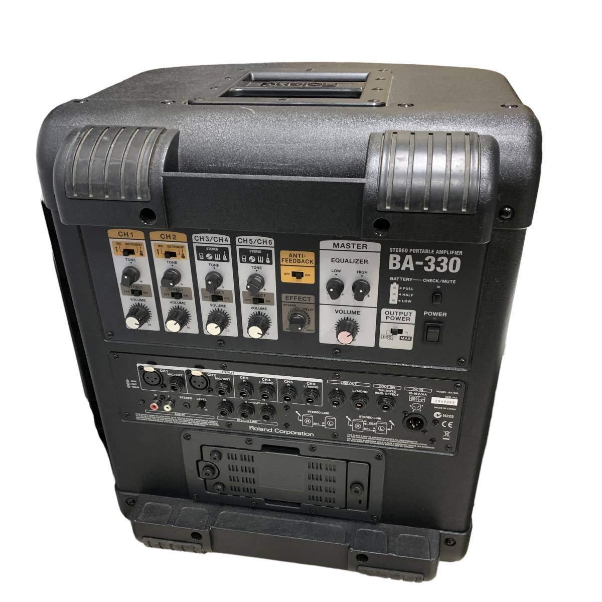 ◆中古品◆ROLAND ローランド BA-330 ポータブルPAシステム スピーカー ACアダプター無し ※単三電池にて可動可能 動作未確認 Q57222NL_画像2