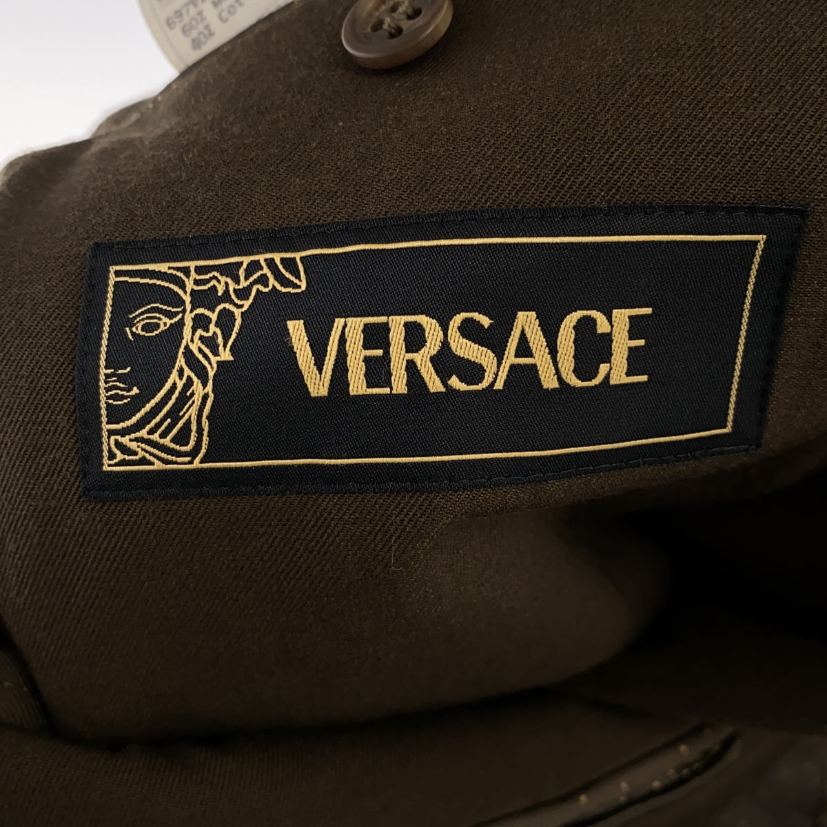 ◆中古品◆VERSACE ヴェルサーチ テーラード ジャケット カーキ・ブラウン系 メンズ ウール/綿 R52780NSS_画像4