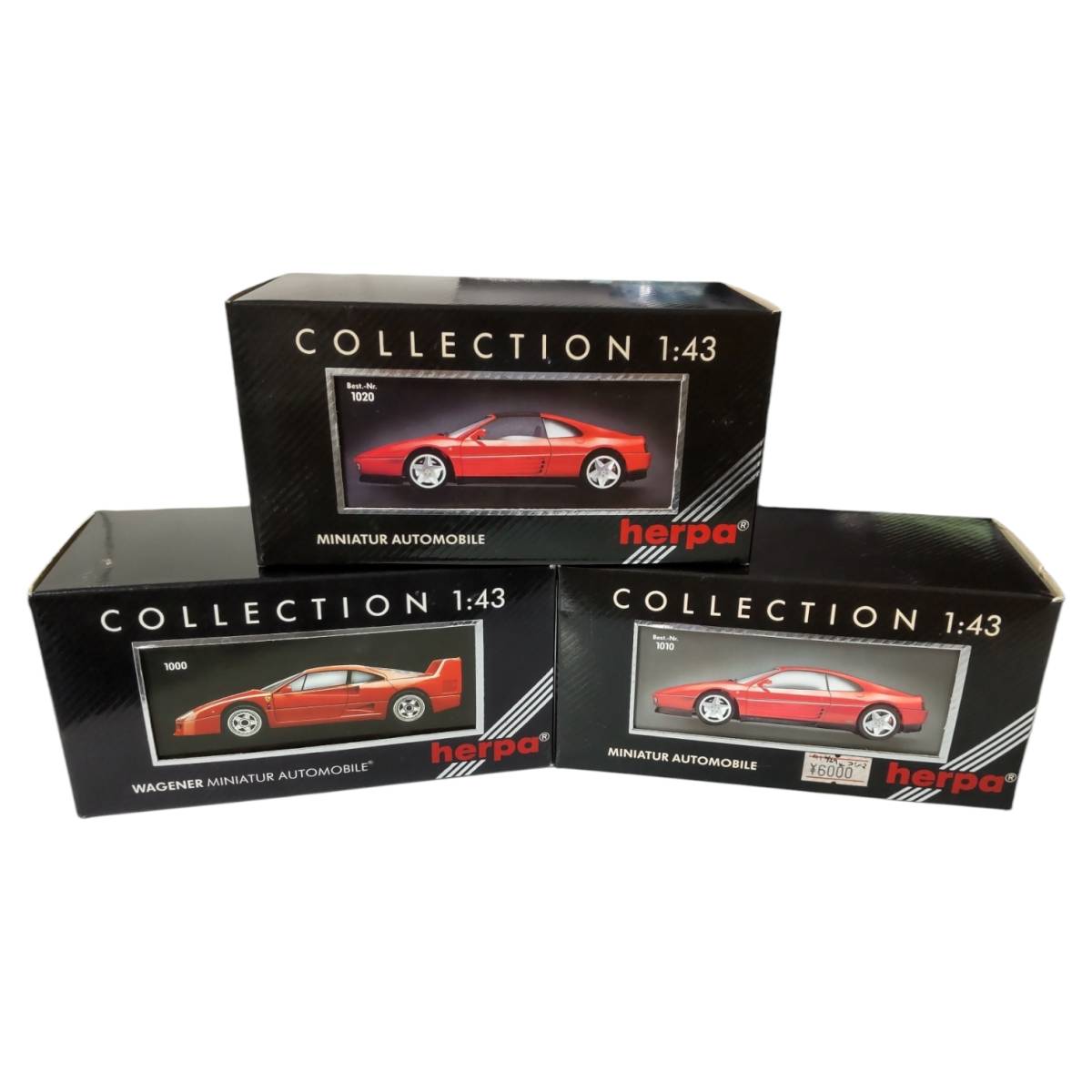 【未使用・保管品】 herpa collection 1：43 Ferrari F40 red レッド 3箱セット ミニカー モデルカー N58017RG