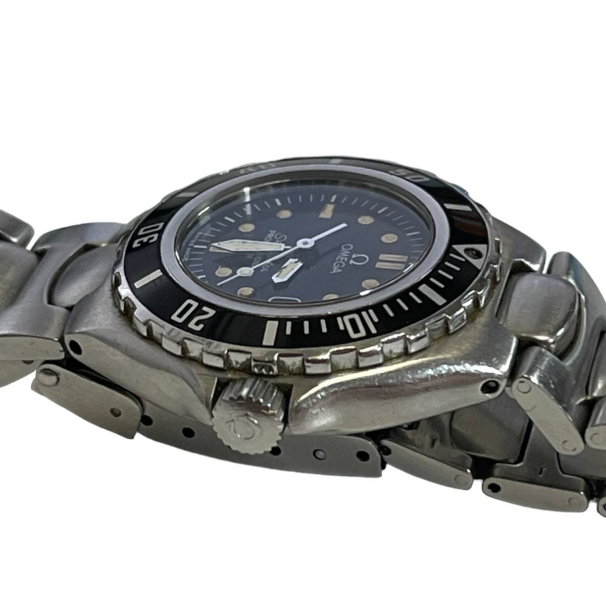 【中古品】OMEGA オメガ シーマスター プロフェッショナル 文字盤ブラック デイト クオーツ レディース腕時計 コマあり 本体のみ hiL1739RO_画像8