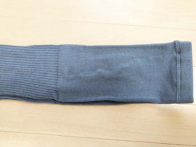 未使用 ・新品 グレイッシュブルー色厚手リブタイツ透けない暖かいウール混バルキー靴下スキープレゼントにも2800円ellenylon_画像4