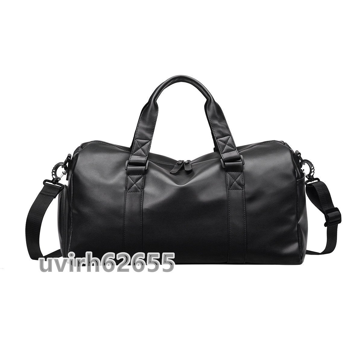 PUレザーボストンバッグ ショルダーバッグ 旅行バッグ ビジネスバッグ 男性用 通勤鞄 書類かばん 黒 大容量_画像2