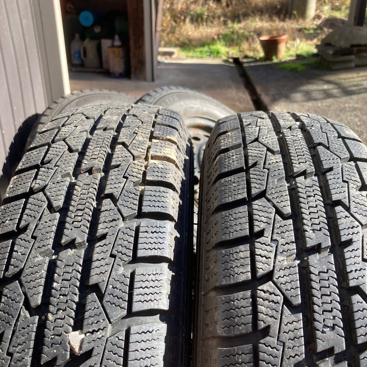 スダットレス 145/80R13 PCD100 ４穴 バリ山 鉄ホイール TOYO GARITワゴンR使用_画像7