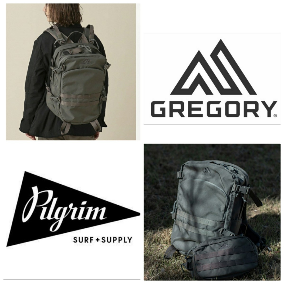 【完全限定/1stモデル/即完/入手困難モデル/２基室/抜群の収納力】GREGORY×Pilgrim Surf+Supply別注Recon Pack/カラー：ガンメタル