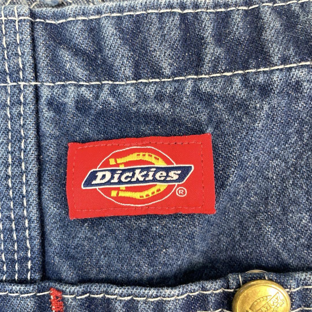 メキシコ製ディッキーズDickiesデニムオーバーオール、ペインタージーンズ青_画像5