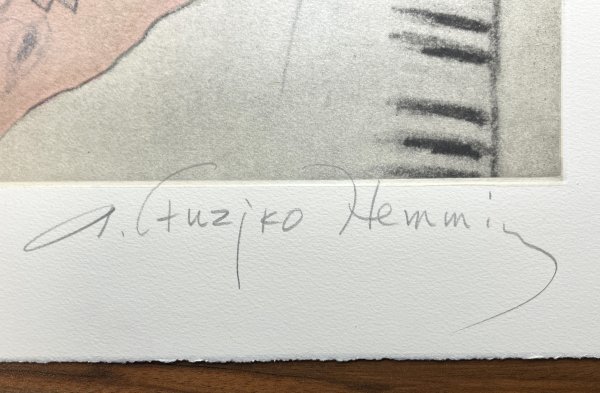 【真作】魂のピアニスト フジ子・ヘミング「おさらい」 2008年 銅版画 ED 36/80 直筆サイン・ 作品証明シール / フジコヘミング_画像4