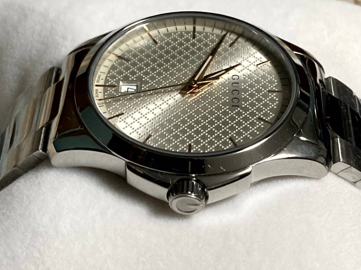 グッチ 時計 メンズ 腕時計 GUCCI Gタイムレス 40mm シルバー スイス製 YA1264052 未使用 保証書 タグ付き_画像2