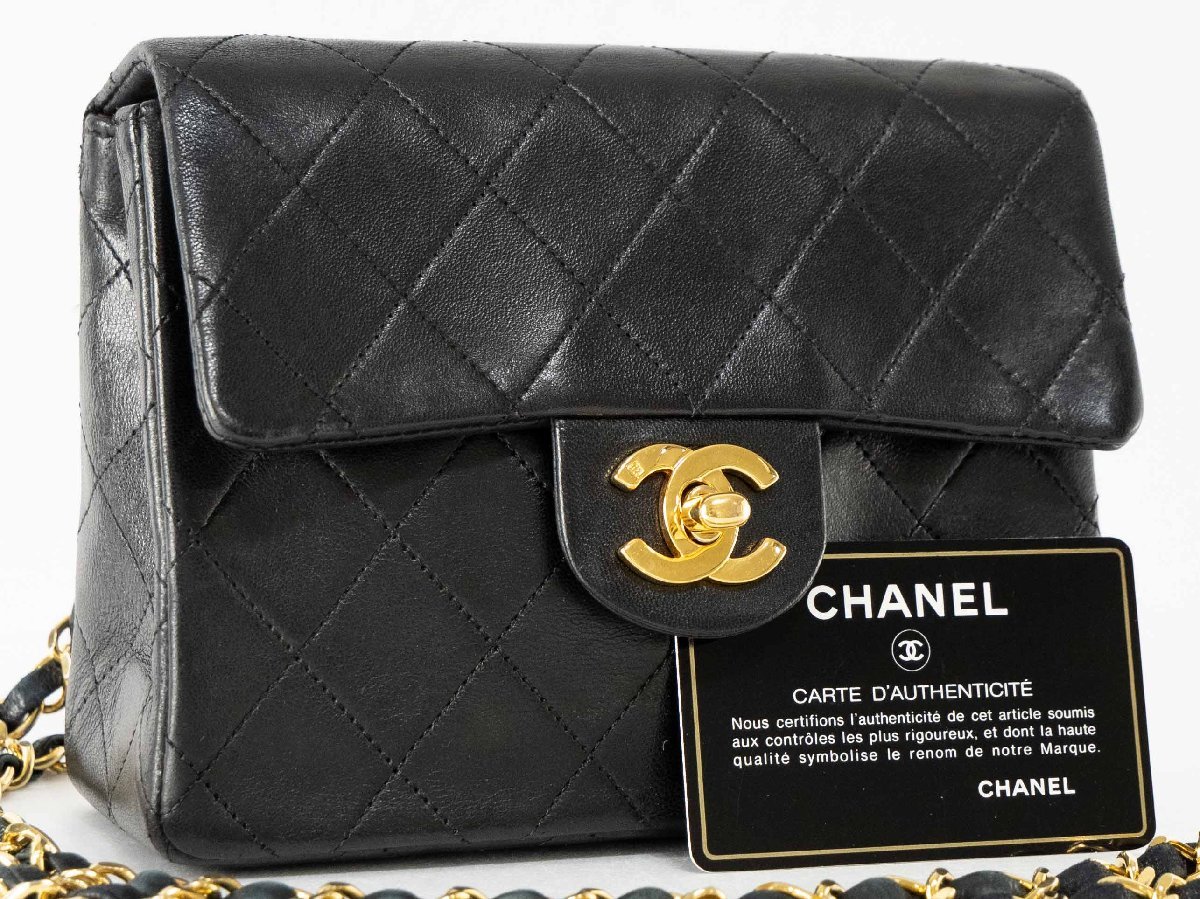 シャネル CHANEL ミニマトラッセ マトラッセ チェーンショルダー シリアルシール ゴールド金具 ショルダーバッグ_画像1