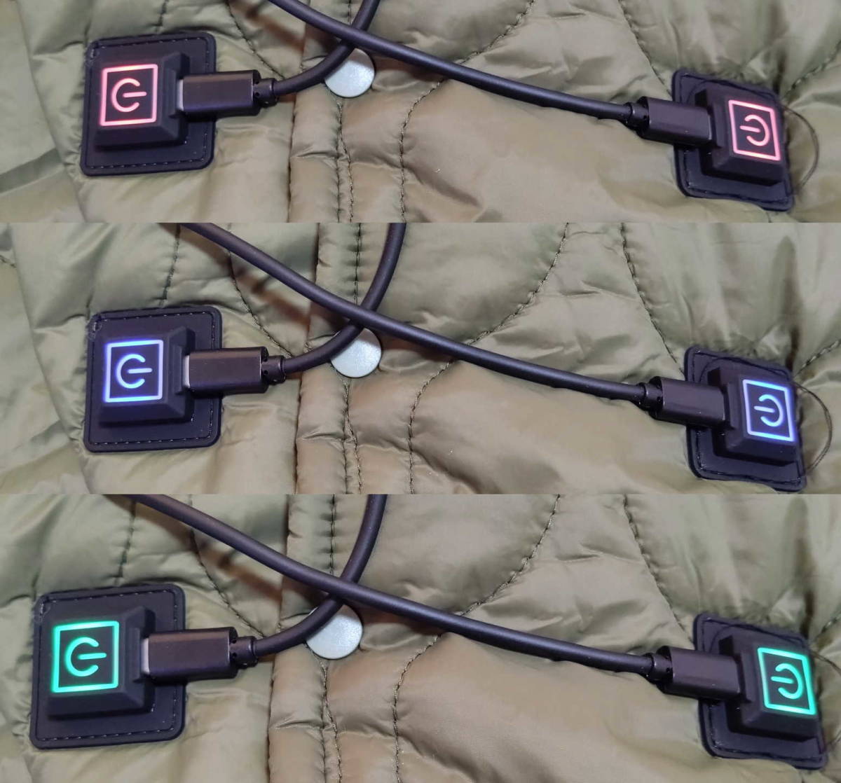 お得なセット 未使用品 電気毛布 キャンプクッカーセット USB電気毛布 電気毛布 大判_説明上は緑45℃青50℃赤55℃となってます。