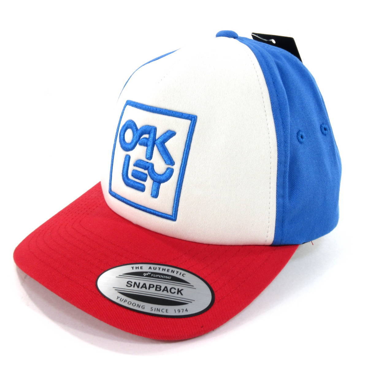 新品◆OAKLEY◆SNAPBACK LOGO HAT フリーサイズ 青/白/赤◆オークリー ゴルフキャップ 帽子 スナップバック ロゴ刺繍◆J1850_画像1