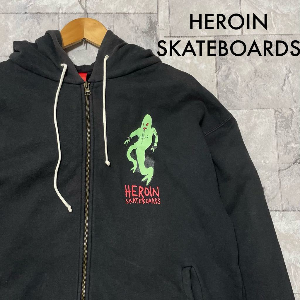 HEROIN SKATEBOARDS ヘロインスケートボード ジップアップフーディ スウェットパーカー ストリート 玉FL3309