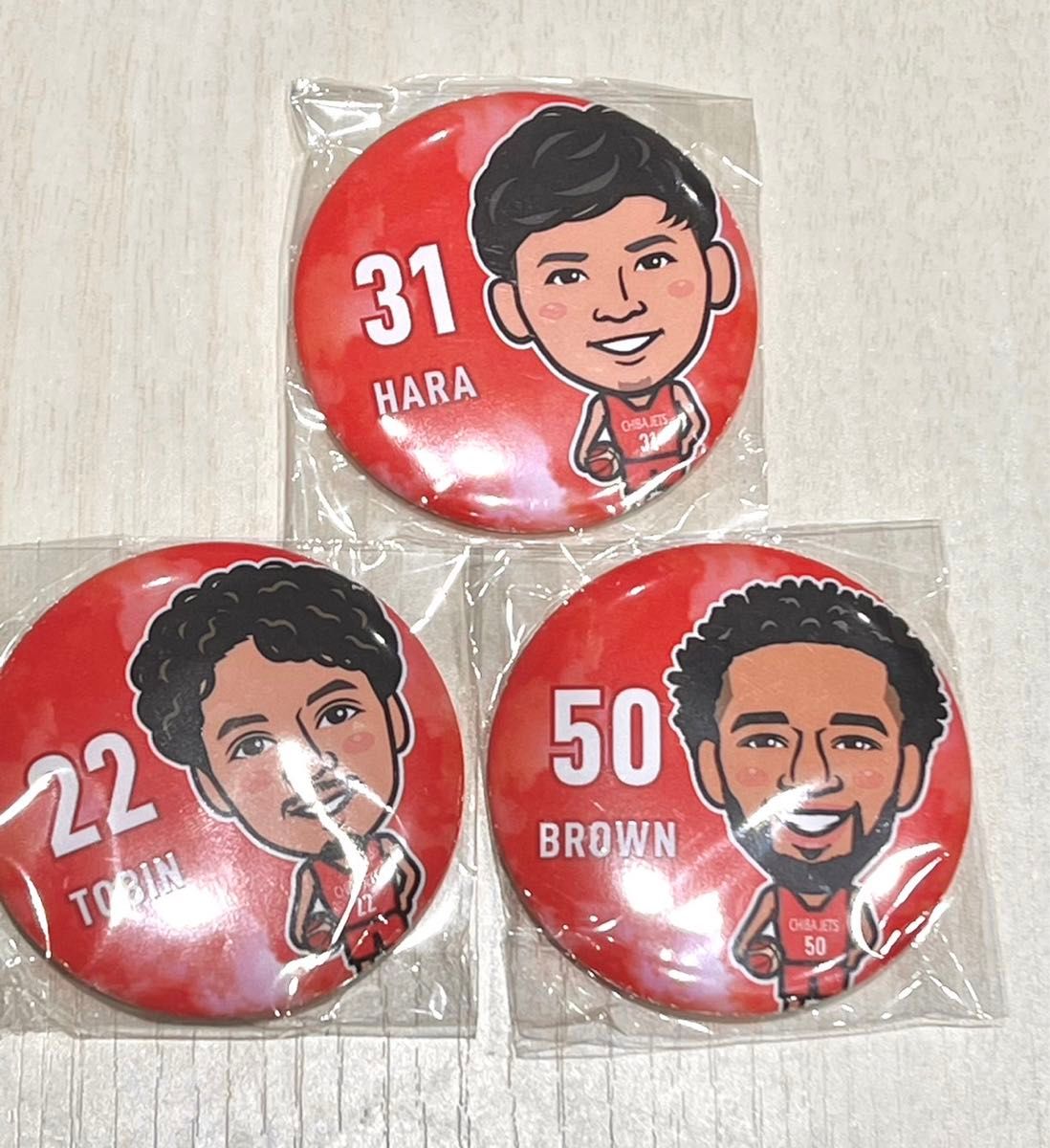 千葉ジェッツ 缶バッジ 3点セット 原修太 トビン アイラブラウン 千葉ジェッツ 缶バッジ 3点セット 原修太 トビン アイラブラウン
