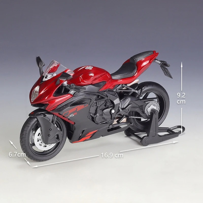 バイク ミニカー 1/12スケール MVアグスタ レッド 合金 MV AGUSTA F3 RR ミニチュア オートバイ タイヤ可動 赤 モーターサイクル 396の画像3