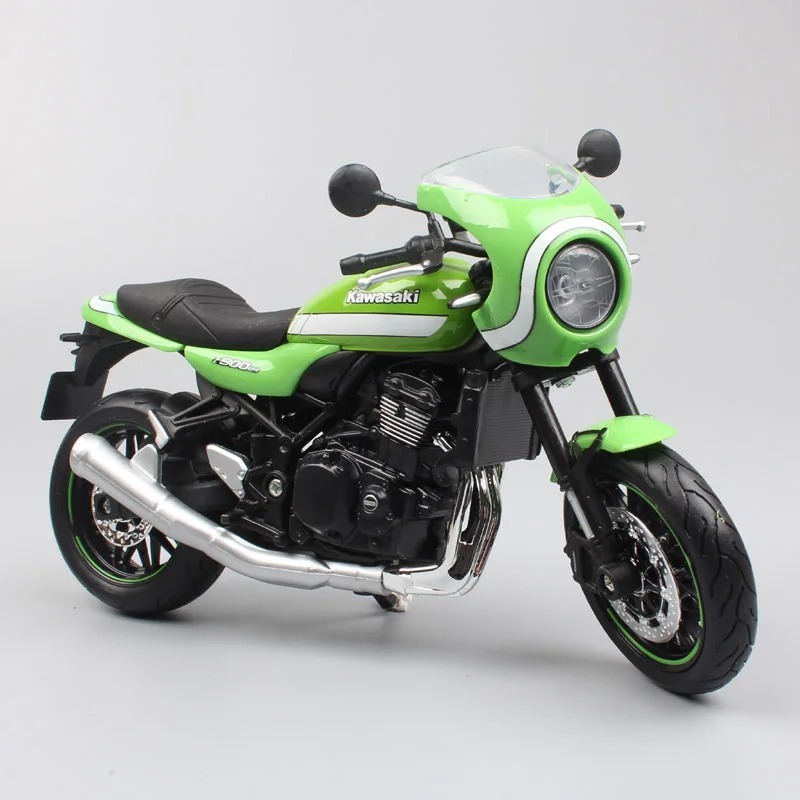 バイク ミニカー 合金 おもちゃ 1/12スケール 17cm KAWASAKI Z900RS Cafe ミニチュア オートバイ カワサキ グリーン 緑 435_画像1