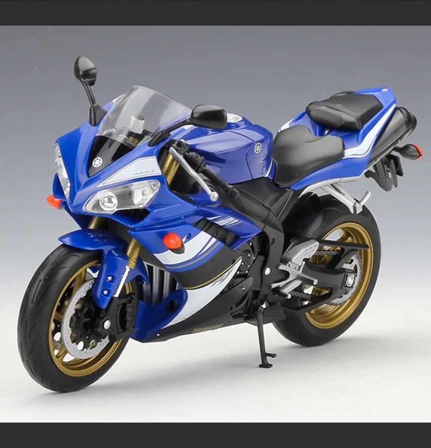 バイク YAMAHA YZF-R1 ミニカー 1/10スケール 20cm ミニチュア 合金 おもちゃ ヤマハ オートバイ ブルー 青 リアル 425の画像6