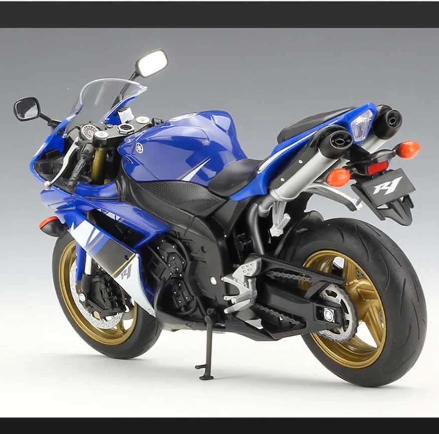 バイク YAMAHA YZF-R1 ミニカー 1/10スケール 20cm ミニチュア 合金 おもちゃ ヤマハ オートバイ ブルー 青 リアル 425の画像7